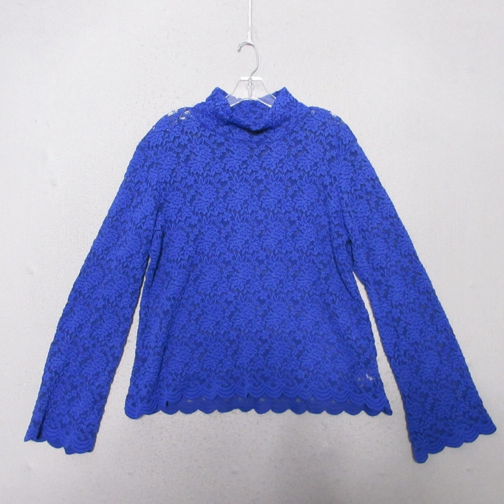 Vintage Metrostyle Top XL Blue Lace Semi Sheer Whimsigoth Y2K Fairy Coquette